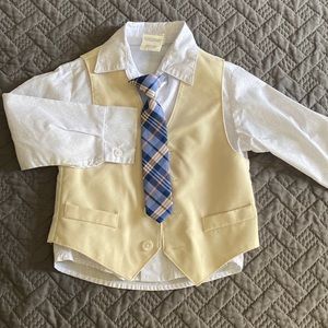 boys vest shirt pants and tie set